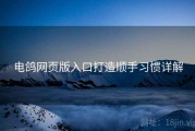 电鸽网页版入口打造顺手习惯详解