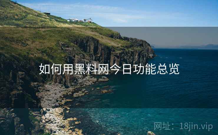 如何用黑料网今日功能总览