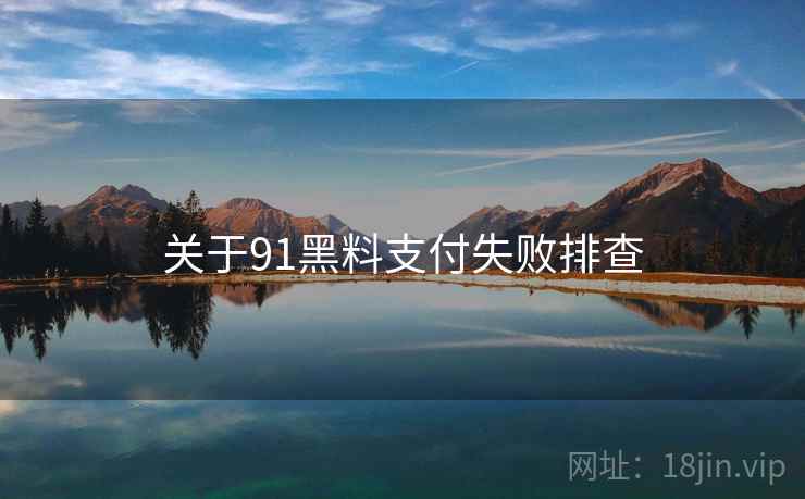 关于91黑料支付失败排查