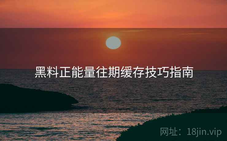 黑料正能量往期缓存技巧指南