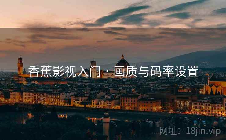 香蕉影视入门 · 画质与码率设置