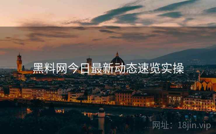 黑料网今日最新动态速览实操