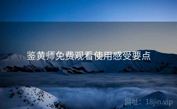 鉴黄师免费观看使用感受要点