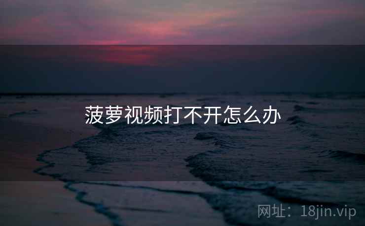 菠萝视频打不开怎么办