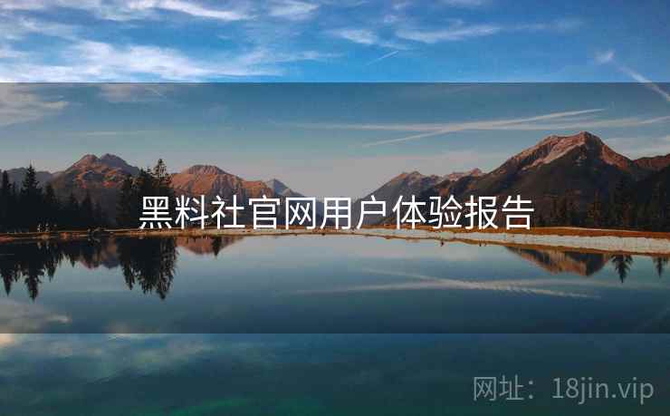 黑料社官网用户体验报告